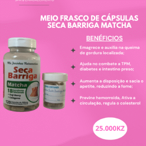 BENÉFICIOS Emagrece e auxilia na queima de gordura localizada Ajuda no combate a TPM, diabetes e intestino preso Aumenta a Disposição e sacia o apetite reduzindo a fome Previne hemorroida, ativa a circulação, regula o colesterol